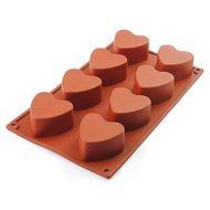 8-Cavity Heart-shaped Silicone Mould Cake Chocolate Soap Mold Cupcake Baking Pan N2