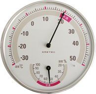 DRETEC analog temperature and humidity meter white O-310WT N3