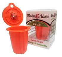 Brew &amp; Save Carafe Reusable Coffee K-Cups for Keurig 2.0 Brewers, 1.9 Ounce