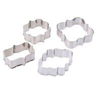 Whosee 4Pcs Stainless Blessing Pastry Cake Cookie Cutter Biscuit Mold Baking Decor DIY N3