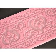 FOUR-C Fondant Cake Lace Mat Silicone Cake Mold Decoration for Cake Baking Color Pink
