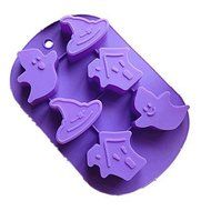 BST Cake Pan Halloween Ghost Haunted House Cake Chocolate Baking Silicone Mold,L26cm*W17.5cm*H2.8cm