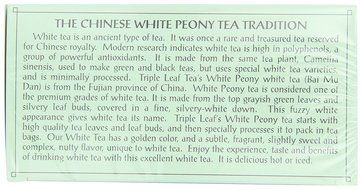 Triple Leaf Tea, White Peony, 20 Tea Bags (Pack of 6) N2