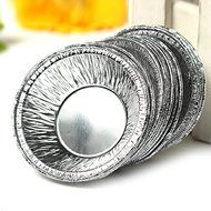 125Pcs Disposable Round Silver Foil Baking Cookie Cups Cake Tart Mold shopping N3
