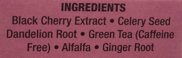 Only Natural Gout Tea Black Cherry Fruit Extract Bags, 20 Count