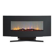 Twin-Star International 34&quot; Wall-Mounted Infrared Quartz Fireplace, Black N5