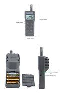 AZ 77535 Handheld LCD Display Carbon Dioxide Detector Temperature Humidity meter with DP WB Temperature testing...