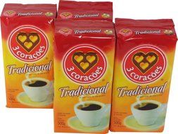3 Cora&ccedil;&otilde;es - Coffee Rost and Ground - Traditional - 17.60 oz (PACK OF 04) | Caf&eacute; Torrado e Mo&iacute;do - Tradicional... N3