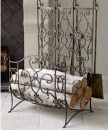 French Quarter Ornate Iron Scroll Fireplace Screen