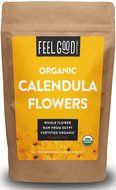 Organic Calendula Flowers - Whole - 16oz Resealable Bag (1lb) - 100% Raw From Egypt - by Feel Good Organics N2