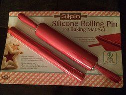 Silicone Rolling Pin Set with Silicone Baking Mat Extra Large 21&quot; Ball Bearings Non Stick High Quality From Sil-pin