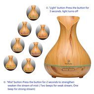 Aromatherapy Essential Oil Diffuser, AROFUME 400ml&nbsp;Ultrasonic Cool Mist Aroma Humidifier with Wood Grain, 4 Time... N5