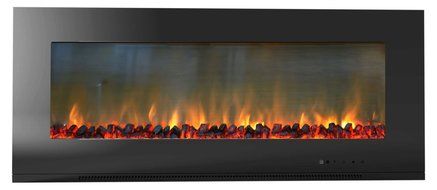 Cambridge Metropolitan 56 In. Wall-Mount Electronic Fireplace with Flat Panel and Realistic Logs