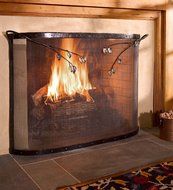 Plow &amp; Hearth Manchester Fire Screen with Leaves