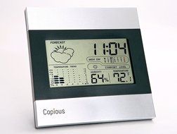 Copious Indoor Humidity Monitor Temperature Gauge with Calendar and Alarm Clock