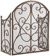 Echo 31" High Bronze 3-Panel Fireplace Screen
