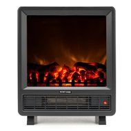 Mini Free Standing Electric Fireplace Stove - 18 Inch Black Portable Electric Fireplace with Realistic Fire and... N4