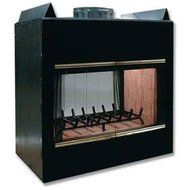 Majestic SSTB11 Designer See-Thru Series 42" Radiant Wood Burning Fireplace with Full Refractory Firebox Two Gas...