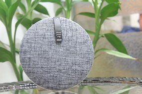 Bluetooth Speakers With Stand Sphere Design Fabric Material With Big Sound Unique Home and Office Decoration Grey
