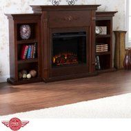 Electric Freestanding Fireplace Wall Livingroom Storage Classic Design Media Open Storage Shelves Indoor Heater...