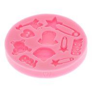 Tint 3D Baby Fondant Cake Mold,Food-grade Silicone Mold ,Chocolate Candy Soap Mold,Bakeware(Random Color) N2