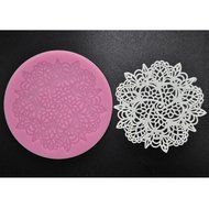 FOUR-C Cupcake Lace Mat Silicone Mold Cake Design Color Pink N2