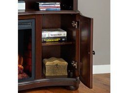 Merrill Media Electric Fireplace Heater Ventless Merlot Dark Wood Living / Bed Room TV Stand (Merlot) N7