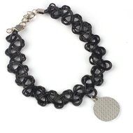 DDLBiz Tattoo Yin Yang Choker Necklace Stretch Double Layer Black Retro Henna Vintage 80s 90s N2