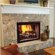 Majestic SSTB11 Designer See-Thru Series 42" Radiant Wood Burning Fireplace with Full Refractory Firebox Two Gas... N2