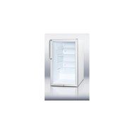 Summit SCR450LBI7TB 20&quot; Commercially Approved Compact Refrigerator with 4.1 cu. ft. Capacity Interior Light Glass...