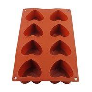 8-Cavity Heart-shaped Silicone Mould Cake Chocolate Soap Mold Cupcake Baking Pan N6