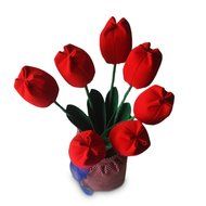 Rubility Charcoal Cloth Flowers DIY Handcraft Air Fresher 7-tulip Bamboo (Purple)