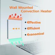 Kissmoji Deluxe Wall Mounted Convection Heater Electric Fireplace Space Heater 400W Bedroom Office Bath N5