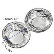 125Pcs Disposable Round Silver Foil Baking Cookie Cups Cake Tart Mold shopping N6