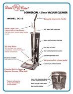 Dust Care DC-12 Commercial 12" Vacuum Cleaner, 9.5 Amp, 50' Cord Length N2