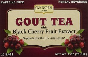 Only Natural Gout Tea Black Cherry Fruit Extract Bags, 20 Count N2