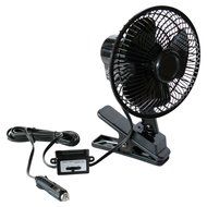 Koolatron 401-138 Black 12 Volt Oscillating Clip Auto Fan