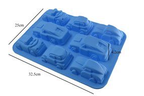 Bestwoohome 8-car Silicone Mould Chocolate Cake Baking Mold N5