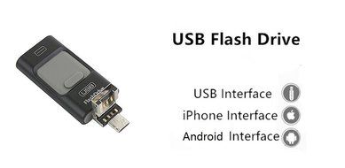 iPhone USB Flash Drive Suit For Iphone 6 / 5 IOS 9.0 and Android with Double Plug (USB and iPhone Interface) for... N2