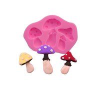 Wocuz WZ1234 Mushroom Shape Silicone Mold Fondant Mold Cupcake Cake Top Decoration Tool Cake Side Decorating Mold N2