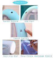 Touchshop Ultrasonic Cool Mist Humidifier, 400ml Message Board USB Air Purifier Diffuser with Colorful LED Night... N2