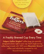 Folgers Coffee Singles Classic Roast-19 Coffee Bags N3