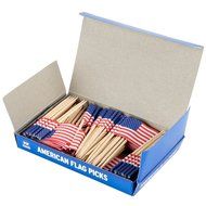2 Pack - Royal 100 Count (200 Total) American Flag Picks, Multicolored USA Toothpicks N2