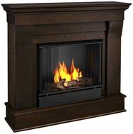 Real Flame Chateau Ventless Gel Fireplace - Dark Walnut N2