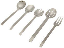 Herdmar Spiga 5-Piece Serving Set, Gold Matte Finish N2