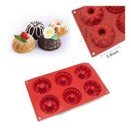 6 Cavity Silicone Mold Mini Bundt Savarin Cake Muffin Chocolate Baking Pan