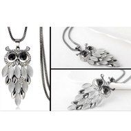 Long Sweater Chain Women Fashion Crystal Rhinestone Owl Pendant Necklace Gift