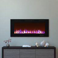 Moda Flame 50 Inch Bliss Crystal Recessed Touch Screen Multi-Color Wall Mounted Electric Fireplace