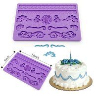 IC ICLOVER&reg; Food Grade Silicone Lace Cake Mold, Fondant Gum Paste Mold Cake Mold, Soap Mold, DIY Cake Decorating N2