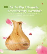 Easehold Aroma Essential Oil Diffuser Humidifier Air Purifiers 400ml Wood Grain with Cool Mist and Colorful LED...